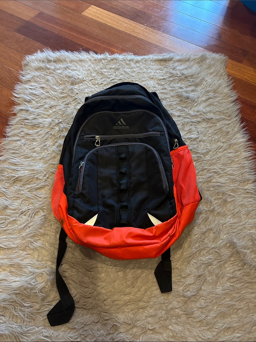 Adidas Black and Orange Men's Backpack